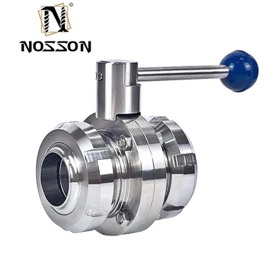 Hydraulische sanitaire vlinderklep 304 316L roestvrij staal eenzijdig gelast draad hoge temperatuur media ISO9001 gecertificeerd