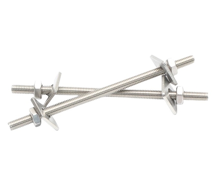 Dubbelkopbout Twee moeren Twee platte wasmachines en dubbel eind draad ZINK Afwerking 304 roestvrij staal Wandpiercing Schroef Set