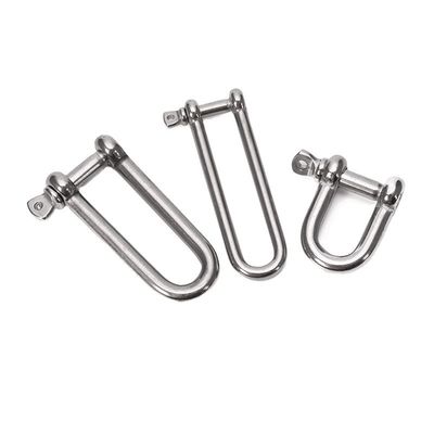 8 mm Precision Casting High Strength Long Type Dee Shackle voor waterbehandeling Gepolijst roestvrij staal