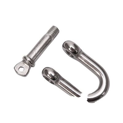 Gepolijste zilveren D-gordel voor zware toepassingen in roestvrij staal 304/316 M4-M16 met afwerking en schroefkraagspeld