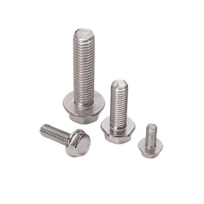 304 316 roestvrij staal M5 M20 DIN Standard Hex Flange Bolts voor zware toepassingen ZINK Finish Sliver