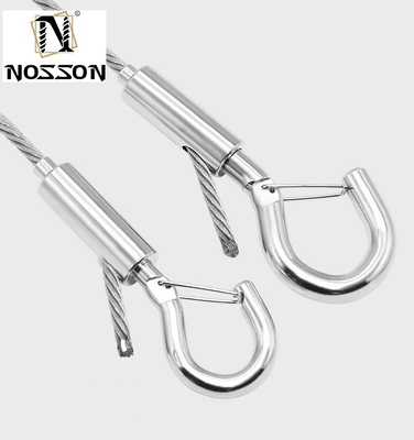 OEM aangepast 4.6mm-12mm draad touw slot hoofd hanger licht paneel licht hanger haak met veiligheidssluiting en veer haken