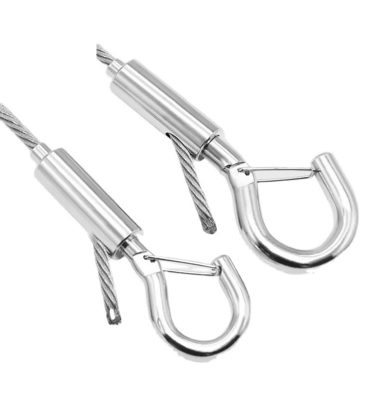 Elektrolytische behandeling 8mm-50mm roestvrij staal dubbel eindbout Snap Hook Carabiner voor hondensnoer Scuba Accessoires