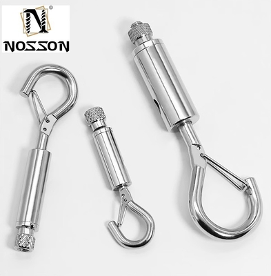 Elektrolytische behandeling 8mm-50mm roestvrij staal dubbel eindbout Snap Hook Carabiner voor hondensnoer Scuba Accessoires