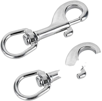 Plain Finish Stainless Steel Bolt Snap Swivel Carabiner voor de algemene industrie 10 mm