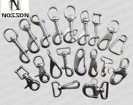 Plain Finish Stainless Steel Bolt Snap Swivel Carabiner voor de algemene industrie 10 mm