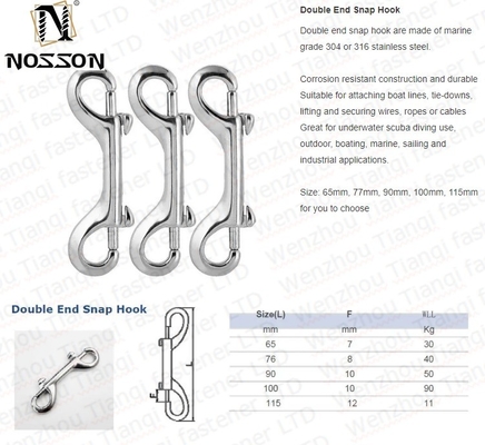 JIS-standaard AISI304/316 roestvrijstalen bout Snap Swivel Carabiner Hook voor honden lijn Webbing Diving m3 m4 m5 m6 m8 m10 m12 1/4 3/8 5/16