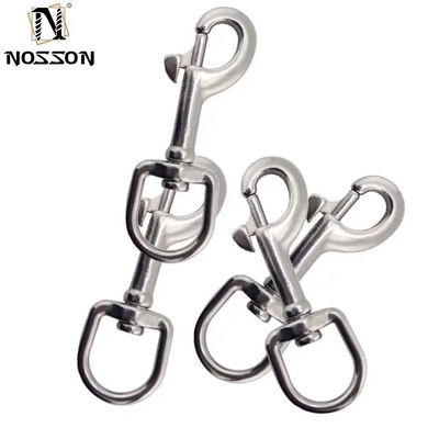 Mining roestvrij staal SS304 SS316 A2 A4 Ovale Ring Hond Leash touw Ronde Oog Draaiend Snap Hook Zware industrie Essentieel Accessoire