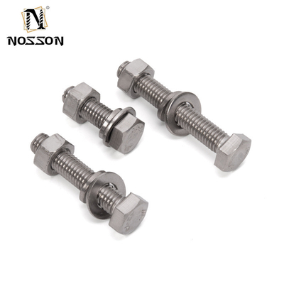 Vervaardiging Distributiestandaard ANSI Plain Finish 304 316 Hex roestvrij staal Bolt and Nut Washer DIN931 DIN933