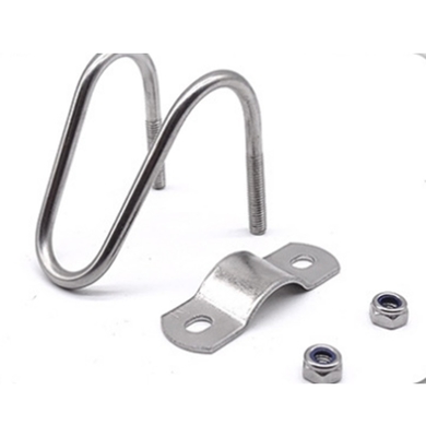 Roestvrij staal 304 316 Dubbele U-vormige buisklem voor M3 M4 M5 M6 M8 M10 M12 M16 M20 Buizen JIS Standard Plain Finish