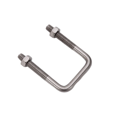SS304 316 Pipe Clamp Square Bending Nut Washer voor Truck Boat U Bolts M6 M8 M10 DIN3570 Alle maten Plain roestvrij staal Lengte 32mm
