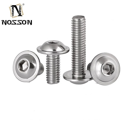 304 roestvrij staal Allen Drive Bright Finish Full Machine Thread Button Head Bolt Screw ISO-standaard voor industriële