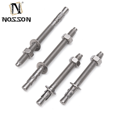 Corrosiebestendig DIN Standaard Zilveren Stalen Wedge Anker Hot Dip Galvanized Expansion Anchor Bolts M6 M8 M10 M12 M16