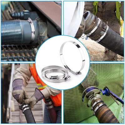 Verstelbare worm gear slang klemmen in 304 roestvrij staal voor 6 inch 141-165mm Range Metric Measurement en DIN Standard