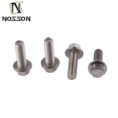 Standaard DIN Industrial Serrated Titanium Hexagon Flange Bolt m6 m10 m12 voor draagbolten