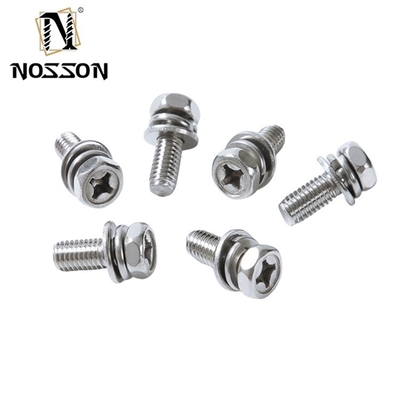 Roestvrij staal SUS 304 316 316L Plain Finish Cross Recessed Pan Head Sems Schroef DIN7985 M3 M4 M5 met ISO-certificering