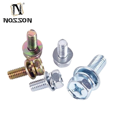 Roestvrij staal SUS 304 316 316L Plain Finish Cross Recessed Pan Head Sems Schroef DIN7985 M3 M4 M5 met ISO-certificering