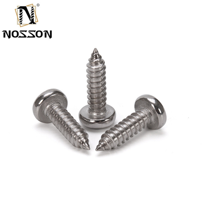 Metrische roestvrij staal 304 Pan Head Tapping Schroef Plaat Metalen Schroef met kaaskop en gechroomde afwerking Din 7981