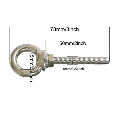 INCH-metersysteem Oogbouten van roestvrij staal M6 Schouder 1/4&quot; x 2&quot; Heavy Duty Oogbouten Schroeven voor het tillen