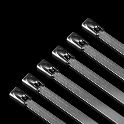 Warmtebestendige witte roestvrijstalen kabelbanden 304/316 Zelfvergrendelende metalen zipband met 100% QC-certificering