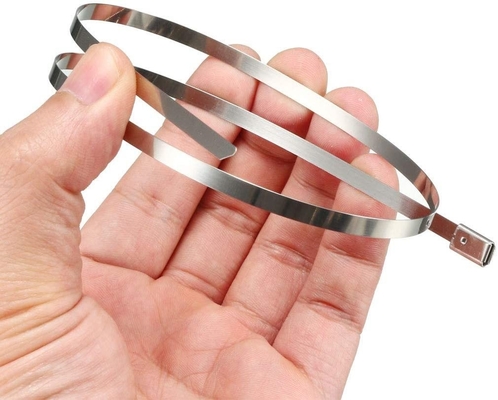 11.8 inch Wit 304 roestvrij staal kabelbanden Zelfvergrendelende metalen zip banden voor corrosiebestendige en veilige wrap