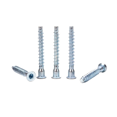 Metrische stalen DIN-standaard bevestigingsschroef 6.3x50 voor kastenverbinding Flat Head Drive Metrische zeshoekige houten meubels