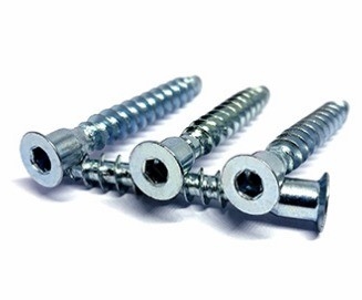 Metrische stalen DIN-standaard bevestigingsschroef 6.3x50 voor kastenverbinding Flat Head Drive Metrische zeshoekige houten meubels