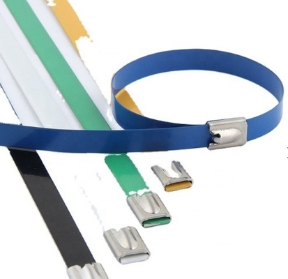 Zelfvergrendelend metalen wrap kabel strikbal slot JIS standaard PVC bedekte roestvrijstalen strik 7,9 mm GB standaard