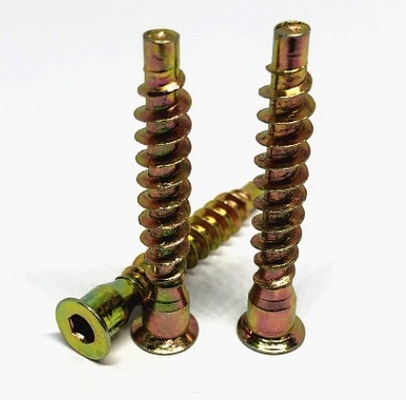 Metrische stalen DIN-standaard bevestigingsschroef 6.3x50 voor kastenverbinding Flat Head Drive Metrische zeshoekige houten meubels