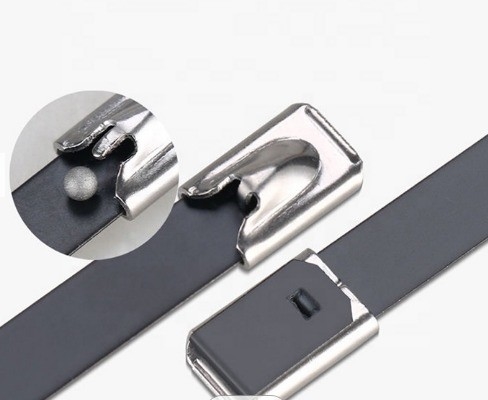 Zelfvergrendelend metalen wrap kabel strikbal slot JIS standaard PVC bedekte roestvrijstalen strik 7,9 mm GB standaard