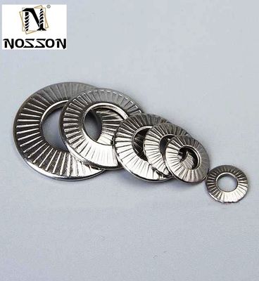 M3-M30 NFE25511 Roestvrij staal Franse anti-losse slot wasmachine schijf schalen hangert wasmachine knurled plat wasmachine ronde knurling