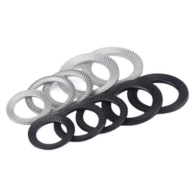 M3-M30 JIS Standaard Carbon Steel Zwart gegalvaniseerd Dubbel-Tand Wedge Embossed Safety Butterfly Lock Washer in zware industrie