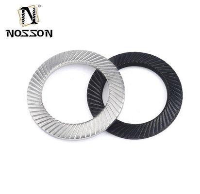 M3-M30 JIS Standaard Carbon Steel Zwart gegalvaniseerd Dubbel-Tand Wedge Embossed Safety Butterfly Lock Washer in zware industrie