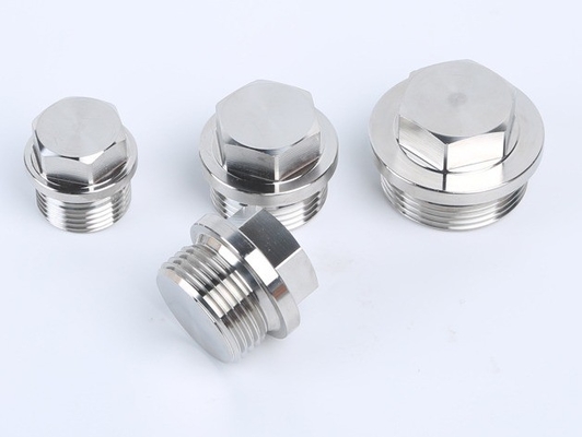 Laryngeale stekker 304 roestvrij staal Buiten Hexagon Flange Face Plug voor het aansluiten van olie- en waterleidingen