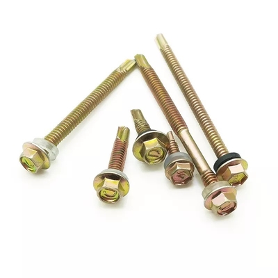 GB standaard roestvrij staal Hex hoofd Patta zelfboren plaat Metalen dak schroef met rubber wasmachine Plain Finish INCH metingsysteem