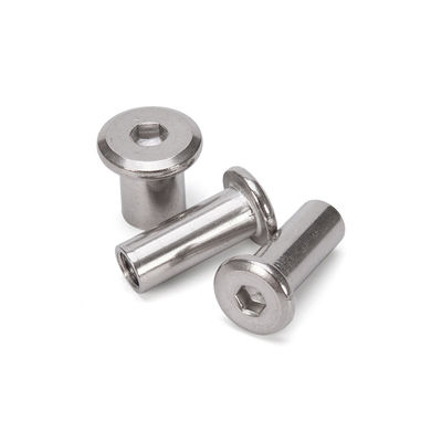Metrische plain finish roestvrij staal A2 A4 Countersunk Flat Head Hex Socket Meubel Connector Sleeve Barrel Nut voor meubels