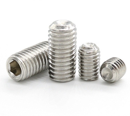 Messingdraad Grub Schroeven Flat Point Hexagon Socket Set Schroeven M3 M4 M5 M6 M8 M10 M12 DIN-standaard voor mechanische draad