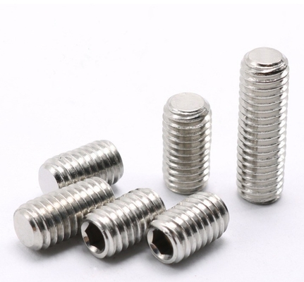 Messingdraad Grub Schroeven Flat Point Hexagon Socket Set Schroeven M3 M4 M5 M6 M8 M10 M12 DIN-standaard voor mechanische draad