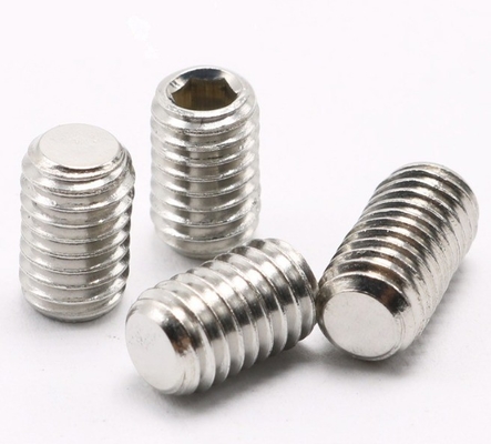 Messingdraad Grub Schroeven Flat Point Hexagon Socket Set Schroeven M3 M4 M5 M6 M8 M10 M12 DIN-standaard voor mechanische draad