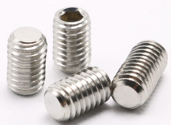 Messingdraad Grub Schroeven Flat Point Hexagon Socket Set Schroeven M3 M4 M5 M6 M8 M10 M12 DIN-standaard voor mechanische draad