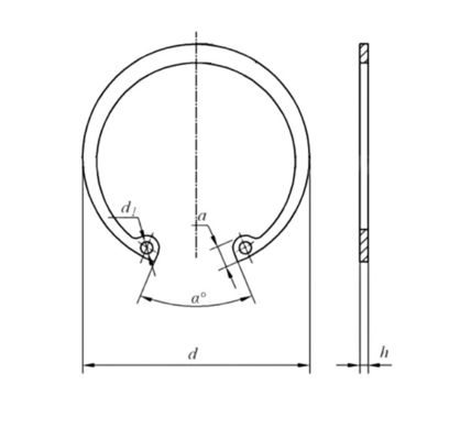 Kleinschalige industrie JIS Standard Countersunk 304 roestvrij staal vasthoudende externe cirkel Snap Ring DIN471 met prestaties