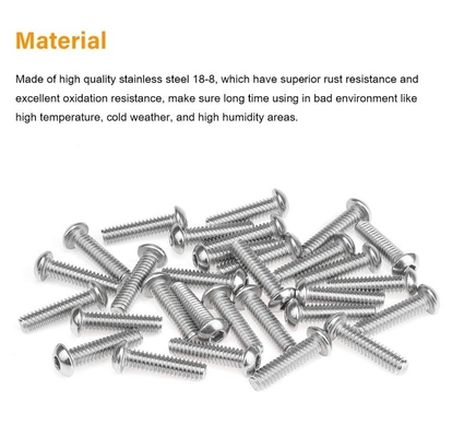 Metrisch meetsysteem 1/4-20 x 1 inch roestvrijstalen pan hoofd stopcontact bouten schroeven 18-8 304 Grade Allen Hex Drive