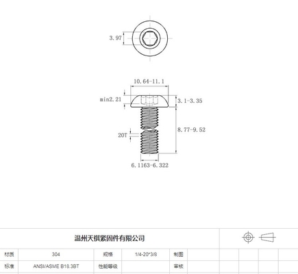 1/4-20 x 3/8 inch knop kop stopcontact bouten schroeven Allen schroef metric