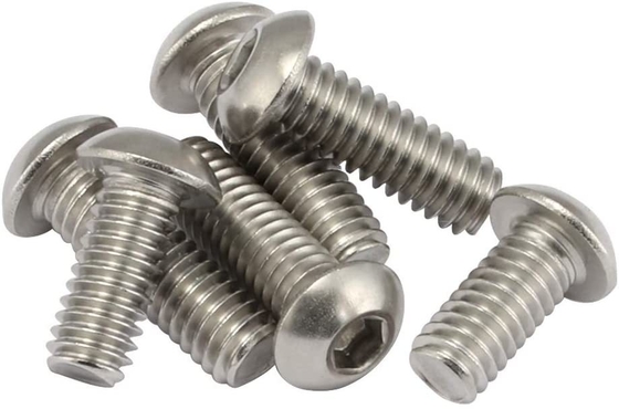 1/4-20 x 1/2 inch knopkop stopcontact bouten 18-8 roestvrij staal 304 Plain Finish Full Thread Allen Hex Drive Pan Head