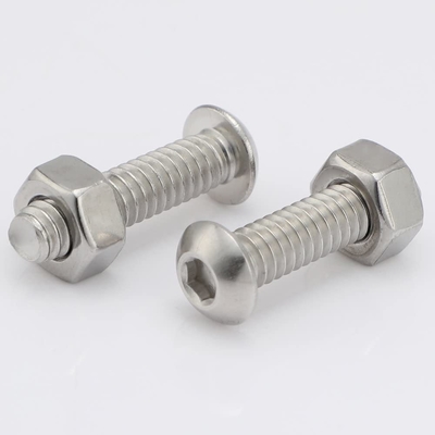 1/4-20 x 1/2 inch knopkop stopcontact bouten 18-8 roestvrij staal 304 Plain Finish Full Thread Allen Hex Drive Pan Head