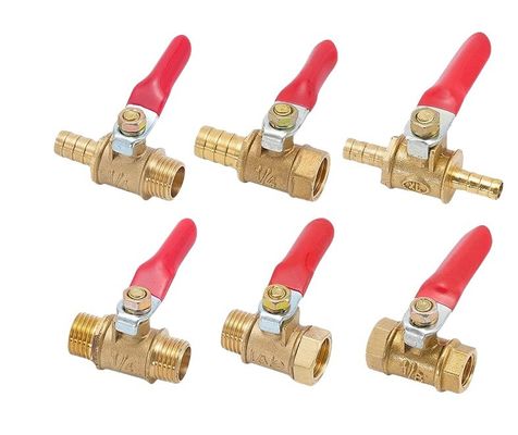 6mm Pneumatische aansluiting Handle slang Barb Inline Messing Water Oil Air Gas Fuel Line Shutoff Ball Valve Pipe Fittings C10200