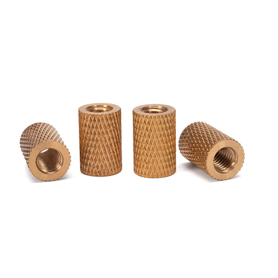 Metrische meting Roestvrij staal Reticulatiepatroon Gevormd cilindrisch Slotted Injection Messing Insert Nut voor speelgoed