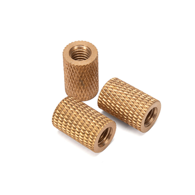 Metrische meting Roestvrij staal Reticulatiepatroon Gevormd cilindrisch Slotted Injection Messing Insert Nut voor speelgoed