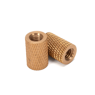 Metrische meting Roestvrij staal Reticulatiepatroon Gevormd cilindrisch Slotted Injection Messing Insert Nut voor speelgoed