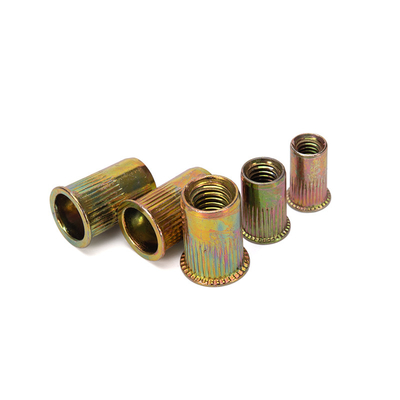 Voorbeeld Instock Stalen Rivet Round Body Flat Head Rivet Nut/Metric Rivet Nut Carbon Steel Threaded Inserts Nut Zinc Plated